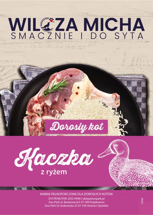 Etykieta Wilcza Micha: Kaczka, Dorosły kot