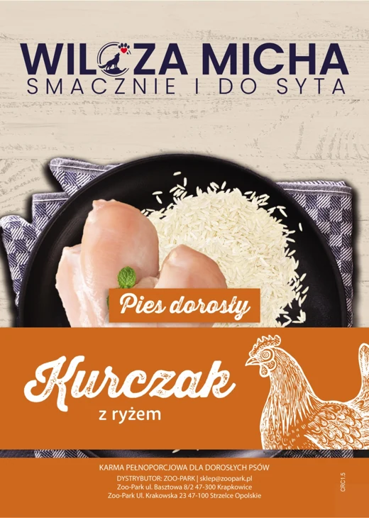 Etykieta Wilcza Micha: Kurczak, Pies dorosły