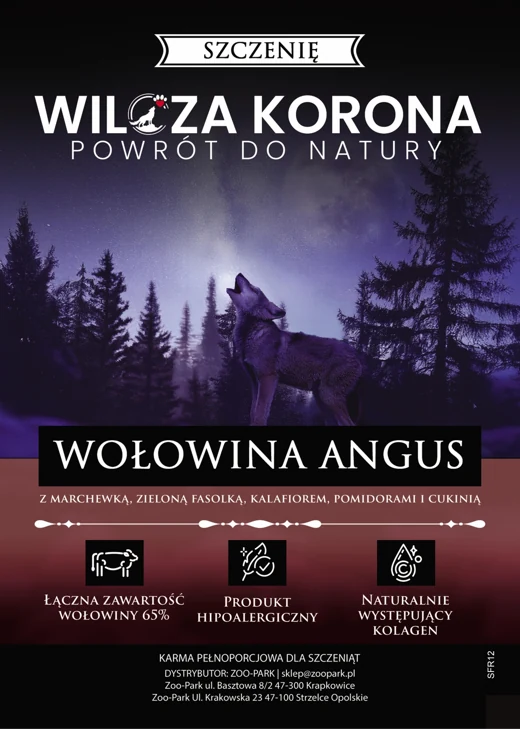 Etykieta Wilcza Korona: Wołowina Angus, Szczenię