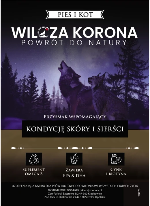 Etykieta Wilcza Korona: Skóra i sierść, Pies i kot — wszystkie etapy życia